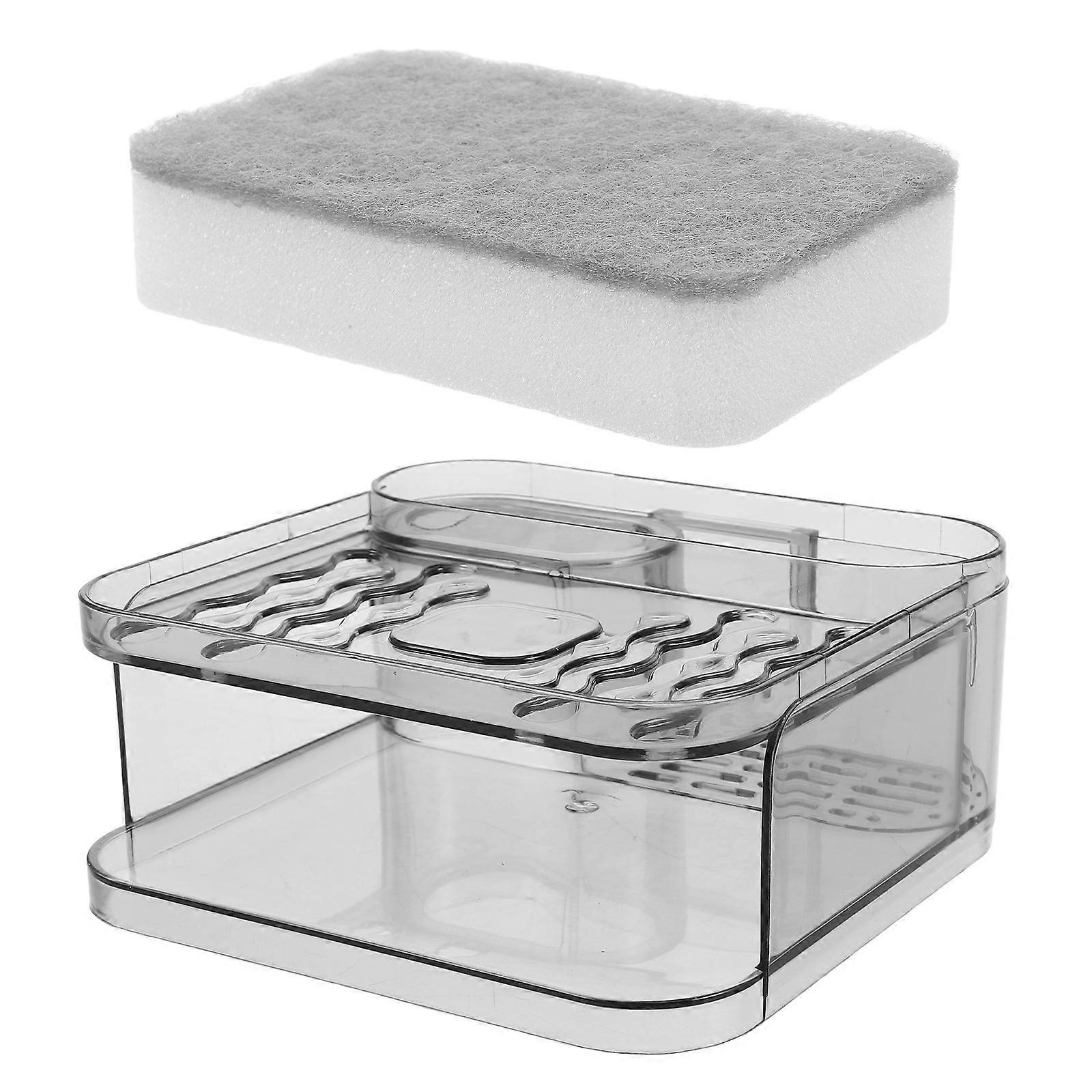 Wall Soap Holder Plastic with Dual Layer Draining Function 2Pcs Organizer