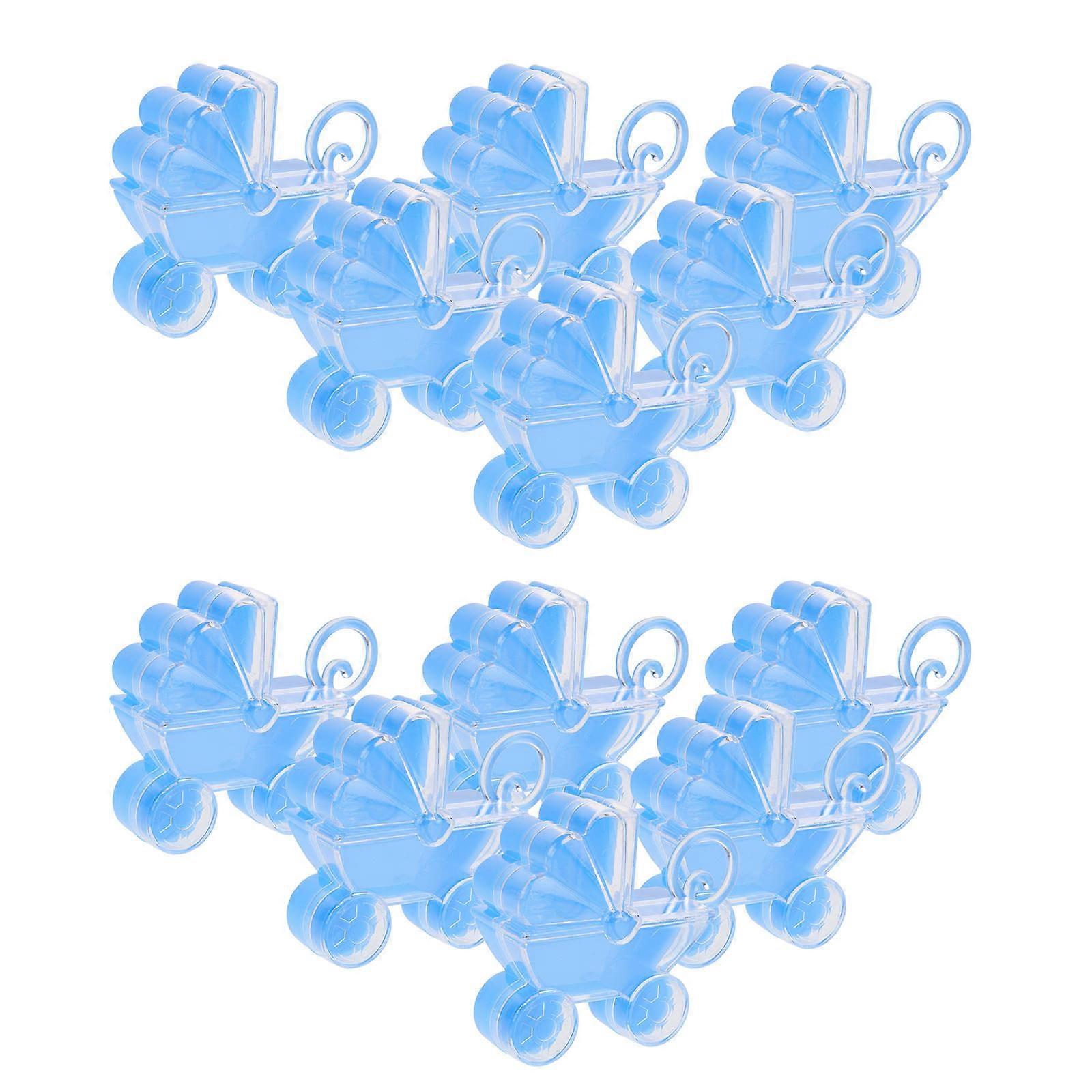 Sky-Blue Stroller Candy Box Plastic Containers for Candy 12Pcs Pack