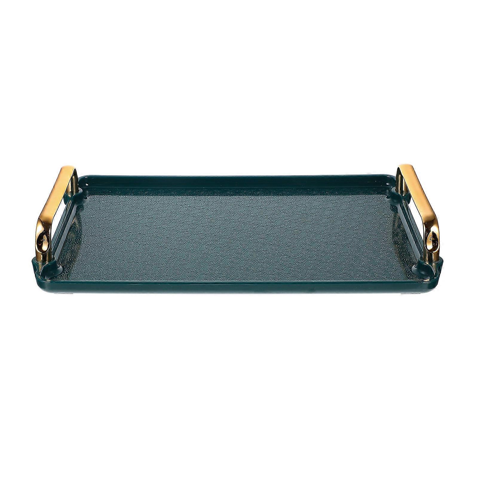 Tea Serving Tray Rectangle Storage Tray with Handles for Home Use