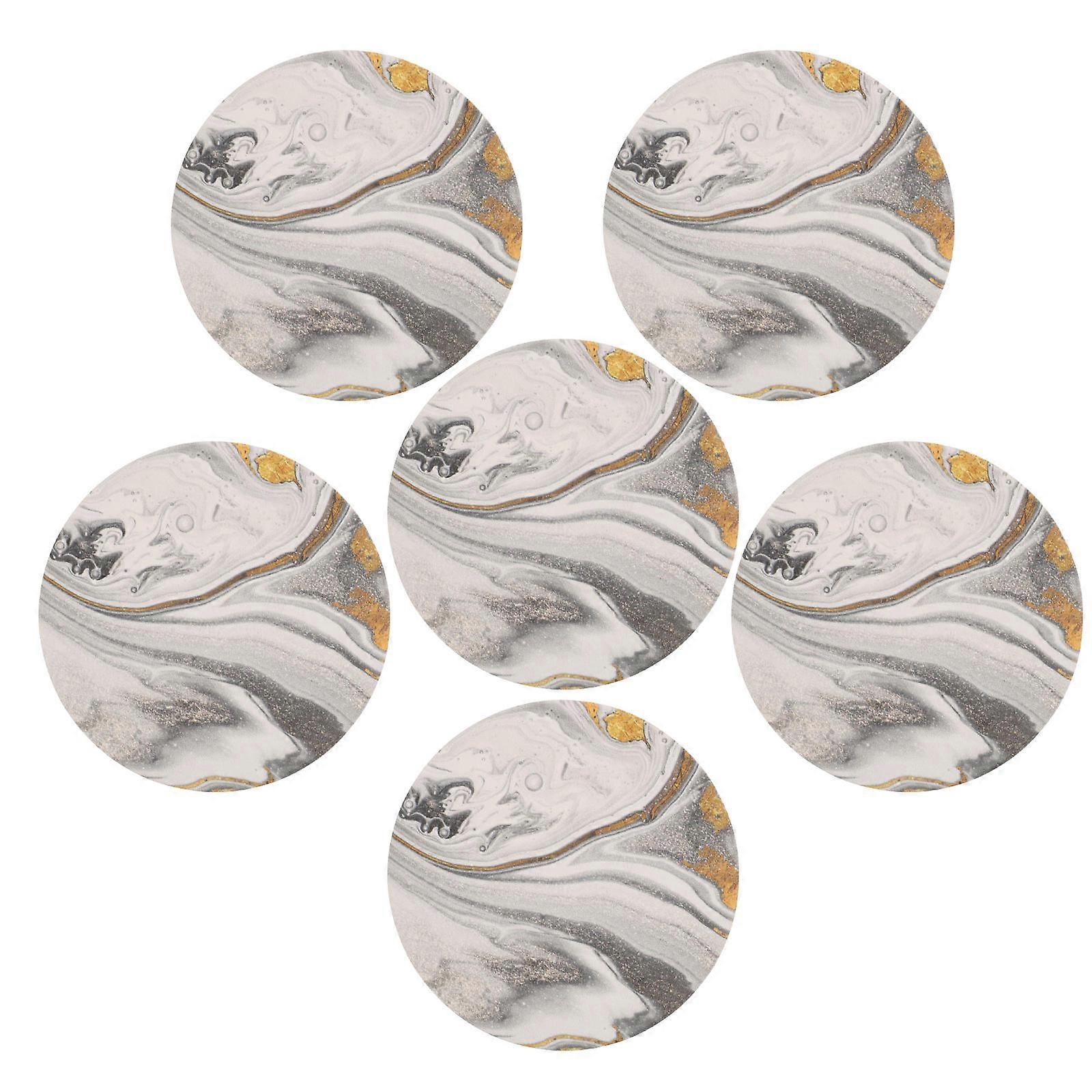 Home Ceramic Coaster for Drinks with Non-Slip Function 6Pcs Round Coasters