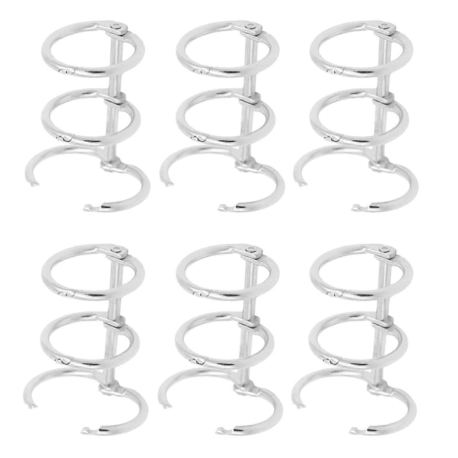 6Pcs Loose Leaf Binder Ringer 3-ringer Binder Ringer Metall Binder Ringer for Notebook