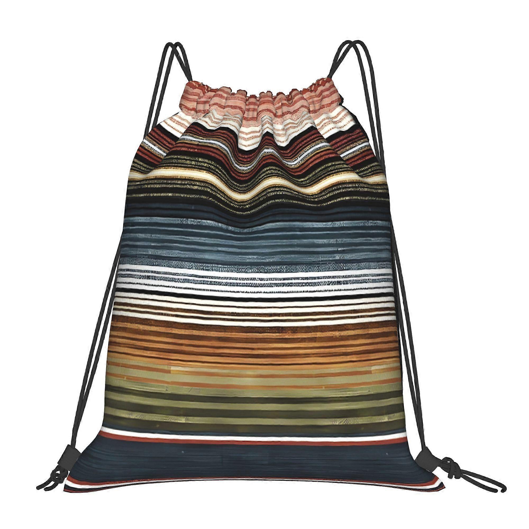 1 Stück Serape Stripe Rust And Drawstring Backpack-Cqazw