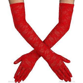 Long Lace Gloves Bridal Gloves for Wedding 80s Lace Gloves for Women Floral Opera Gloves S