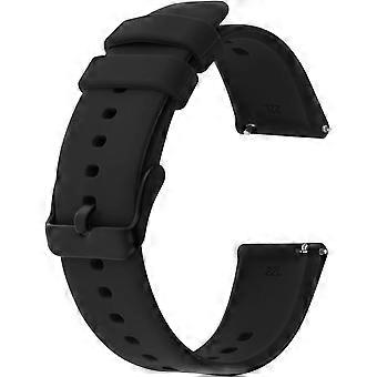 Silikon-Uhrenarmbänder, wasserdichte Ersatzarmbänder aus Gummi mit Schnellverschluss und silberplattierter Edelstahlschließe, kompatibel mit Smartwatches und Sportuhren.