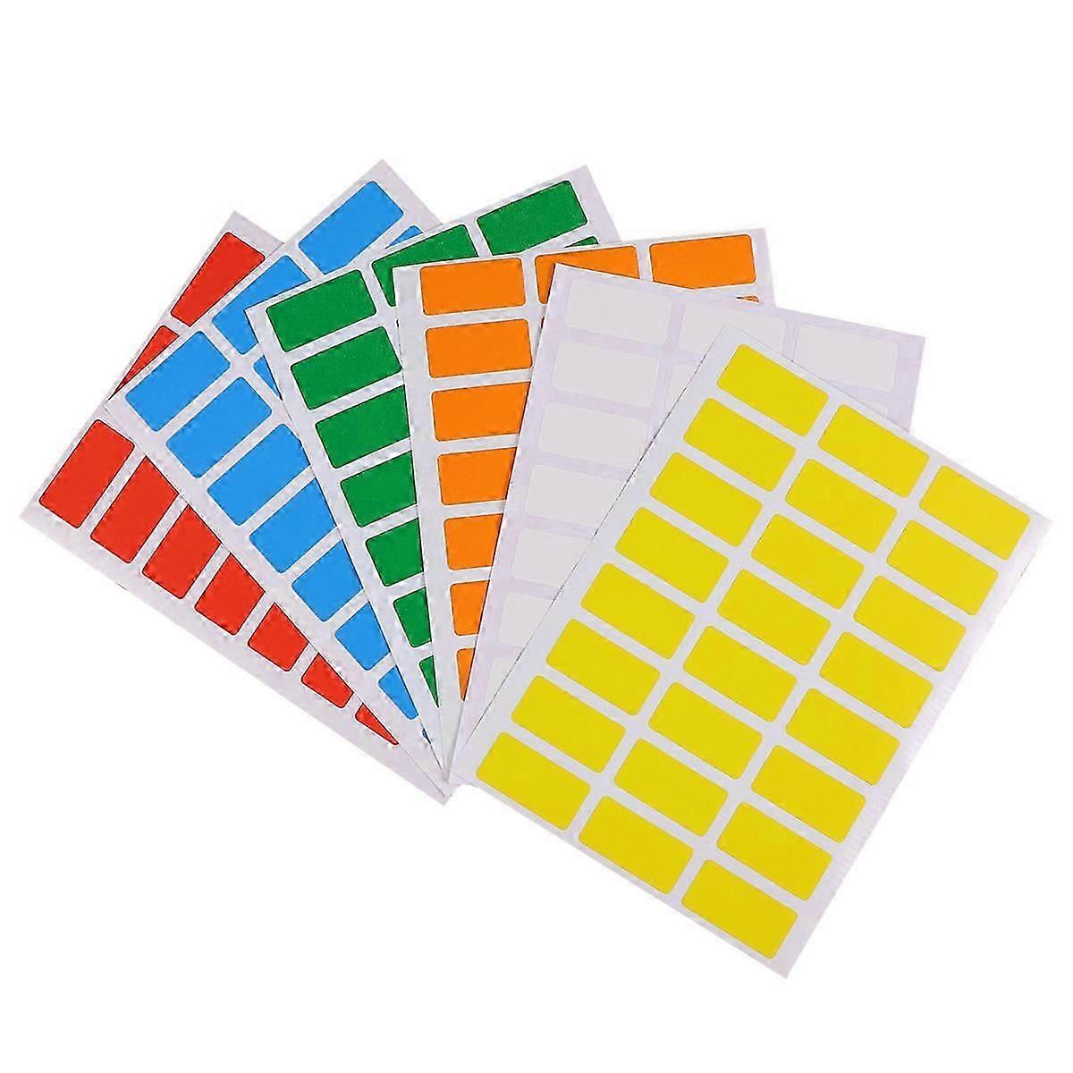 Color Coding Stickers Rectangular Self-Adhesive Labels for Label Use 6Pcs