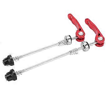 Set van 2 snelspanners, compatibel met fietsnaven, 145 mm voor, 185 mm achter, slijtvast, compatibel met fietswielen, rood