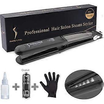 Dampf-Haarglätter Professioneller Haarglätter Lockenwickler Keramikplatte - Mit LCD-Display 6 einstellbare Temperaturen für alle Arten