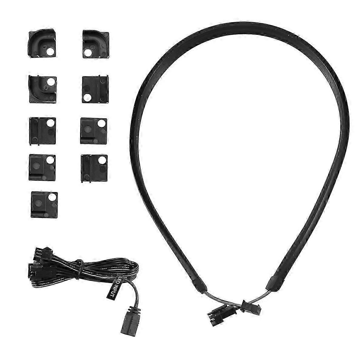 550mm ARGB Lighting Strip, 5V 3Pin, Black Plastic, Compatible with 5V 3Pin ARGB Header for Computer Case