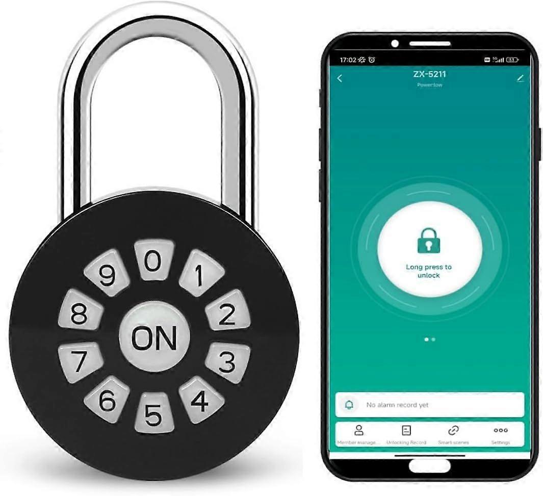 Padlock for Outdoor Use, Bluetooth Small Padlock with Code, Rechargeable App Control Combination Lock Weatherproof Code Lock for Lockers