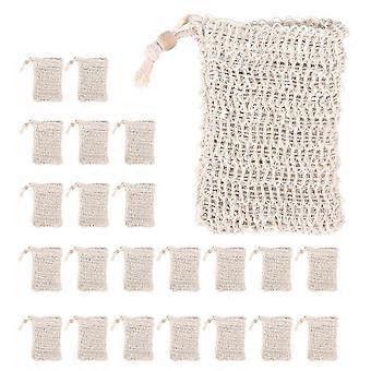20 Pack Soap Exfoliating Bag,Soap Saver Made Sisal Mesh Soap Bag Bar Soap Bag with Drawstring for Bath & Shower Use