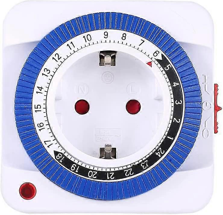 Timer Socket, 24 Hour Mini Electric Socket Timer, Indoor Timer Socket, Programmable Timer Socket Holds 96 Knots(1 Knot=15 Minutes)