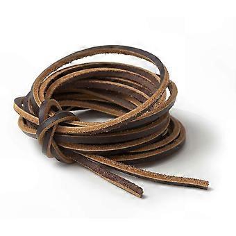3 mm dunkelbraune quadratische Lederschnürsenkel für Schuhe und Accessoires, 3 m Länge