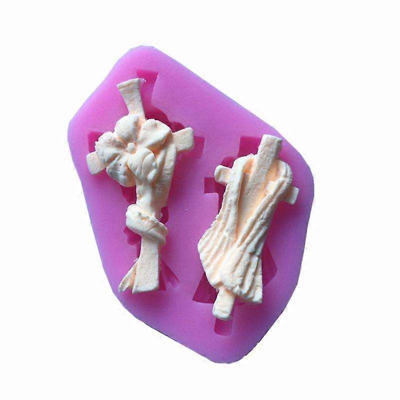 2-hole cross shape chocolate mold - 1PC