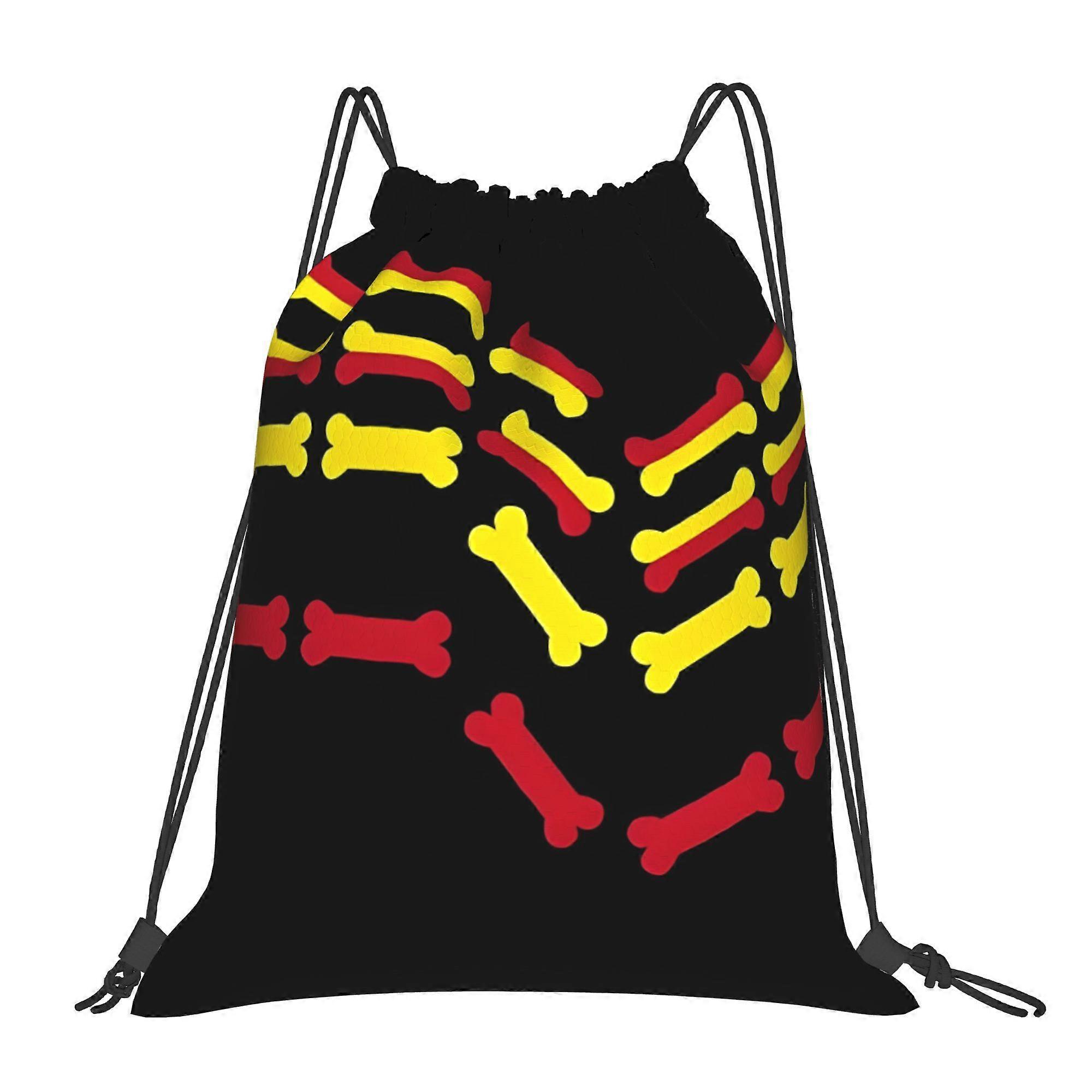 1pc Rubber Pup Pride Bone Flag Drawstring Backpack-Cqazw