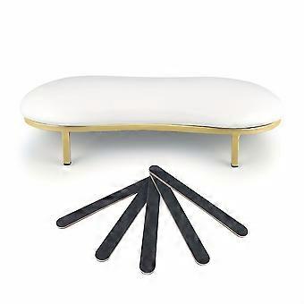Nail Art Armrest with 5 Nail Files, Ergonomic Hand Rest with Incline, Professional Manicure Tool for Nail Technicians