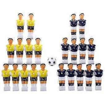 22Pcs Foosball Man Table Guys Man Player Part Yellow+Royal Blue with Ball [MI]