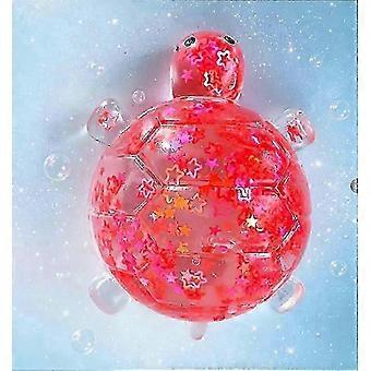 Zachte TPR-knijpspeeltje met maltose gevulde sterretjes en pailletten, transparante glitterschildpad, schattig doorzichtig zeeschildpadje, stressverlichtend sensorisch bureauspeeltje.