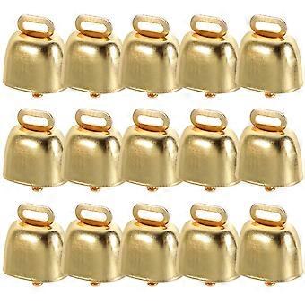 Pet Bells 15Pcs Metal Animal Bells for Anti-Lost Use with Golden Color