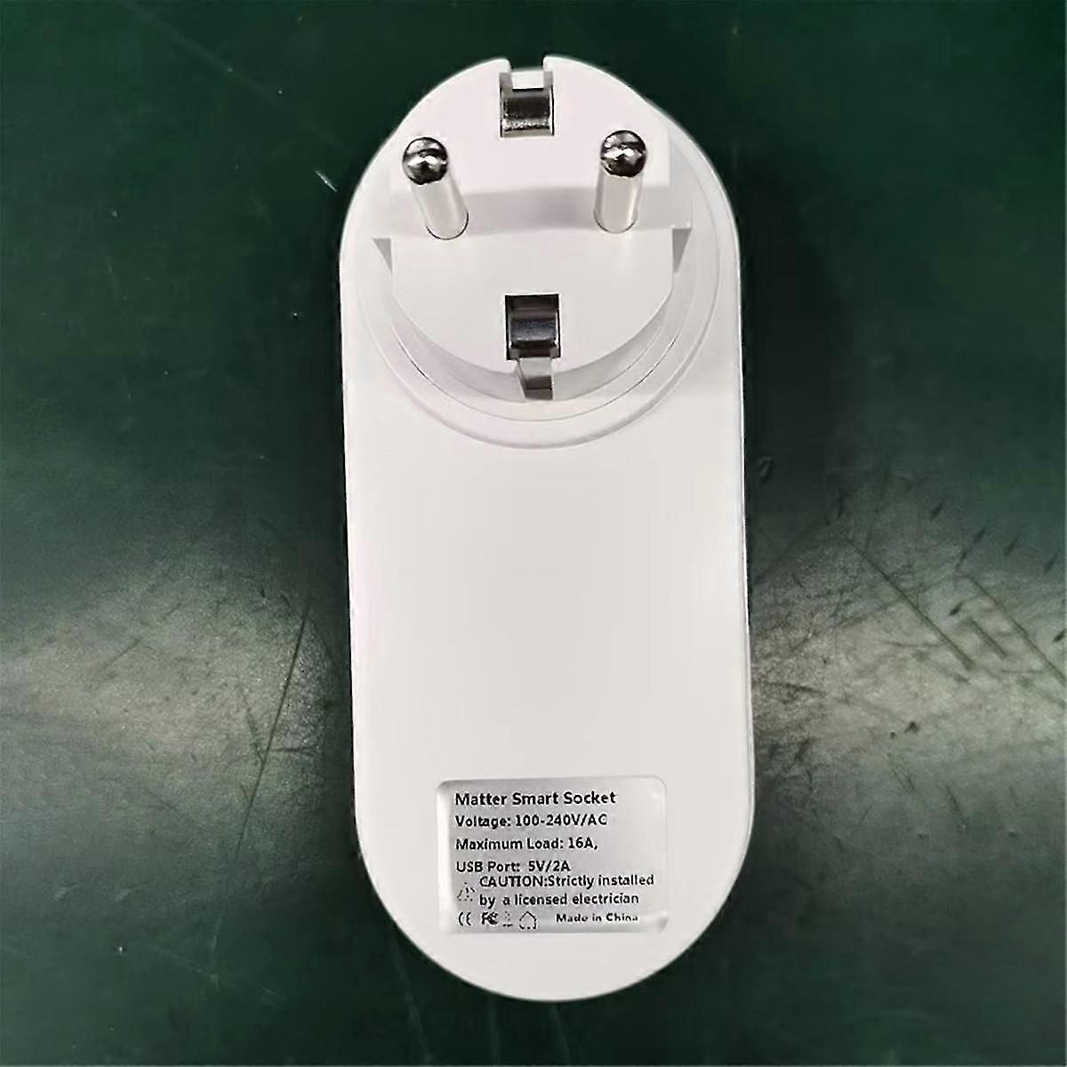 Matter WiFi USB Socket Compatible with for Alexa Google Home EU Plug