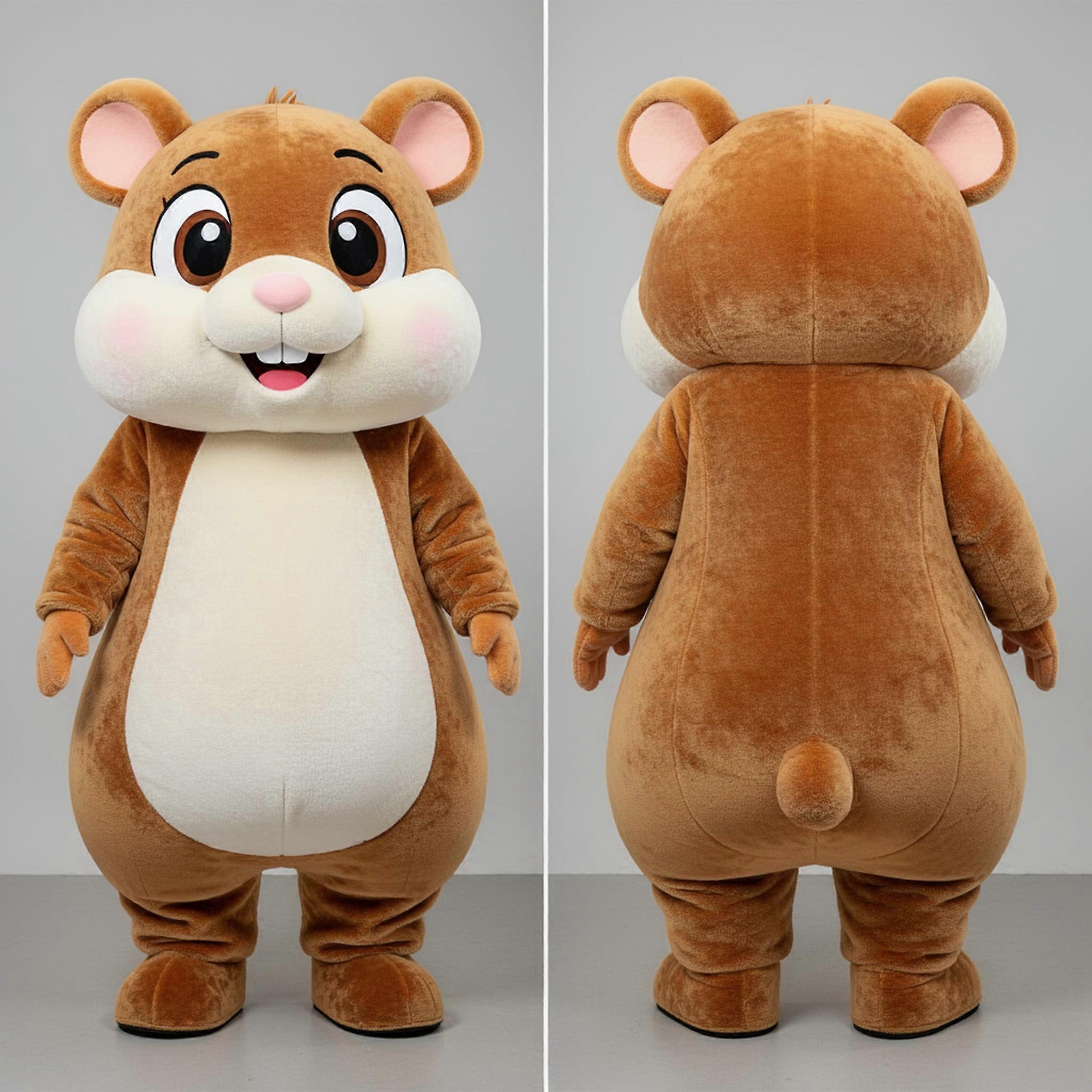 MASTICOT Olive Green Fluffy Hamster Mascot