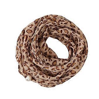 Fashion Neck Scarf for Women Animal Print Chiffon Shawl with Lightweight Feel and Easy Care Styling for Travel Use  khaki