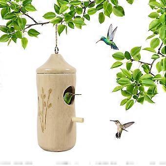 Kolibri-Schaukel aus Holz für den Garten, aus Naturholz gefertigt, Hängendes Gartenhaus