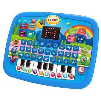Miniatur-Simulationslaptop mit LED-Display, Musik, Lernspielzeug für Kinder, blau