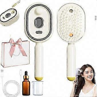 Electric Spray Air Cushion Comb, Anti-Tangle Hair Brush with Essential Oil Mist & Red Light Vibration