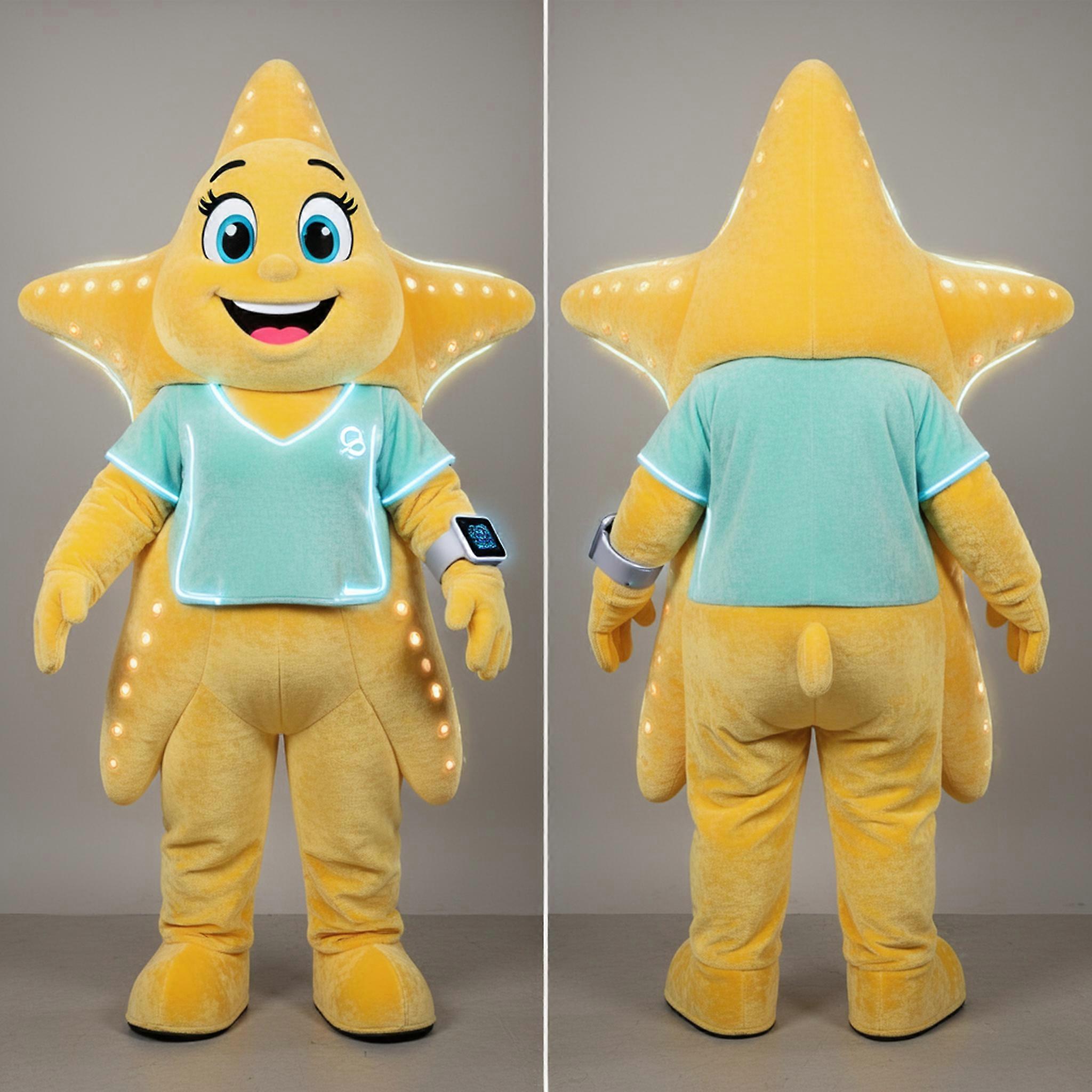 MASTICOT Yellow Smiling Starfish Mascot