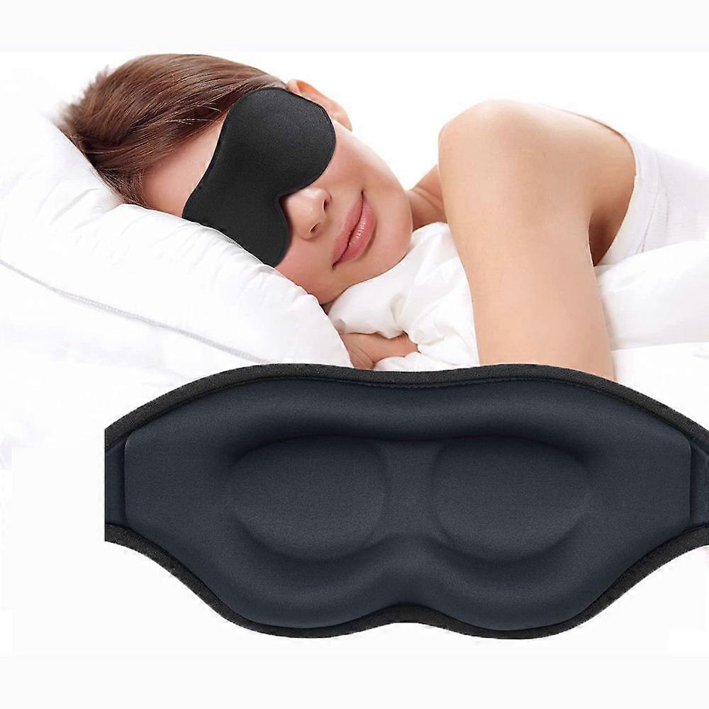 Silent 3D Memory Foam Sleep Mask, Light-Blocking, Adjustable Fit