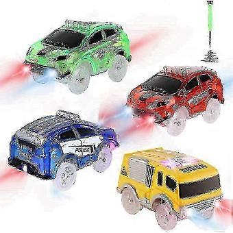 SBSG Tracks Auto's Alleen vervanging, Flex Track Raceauto's voor Magic Tracks Glow in the Dark, LED Lights Up Batterij Aangedreven Snap N Glow Trax auto's Toegang