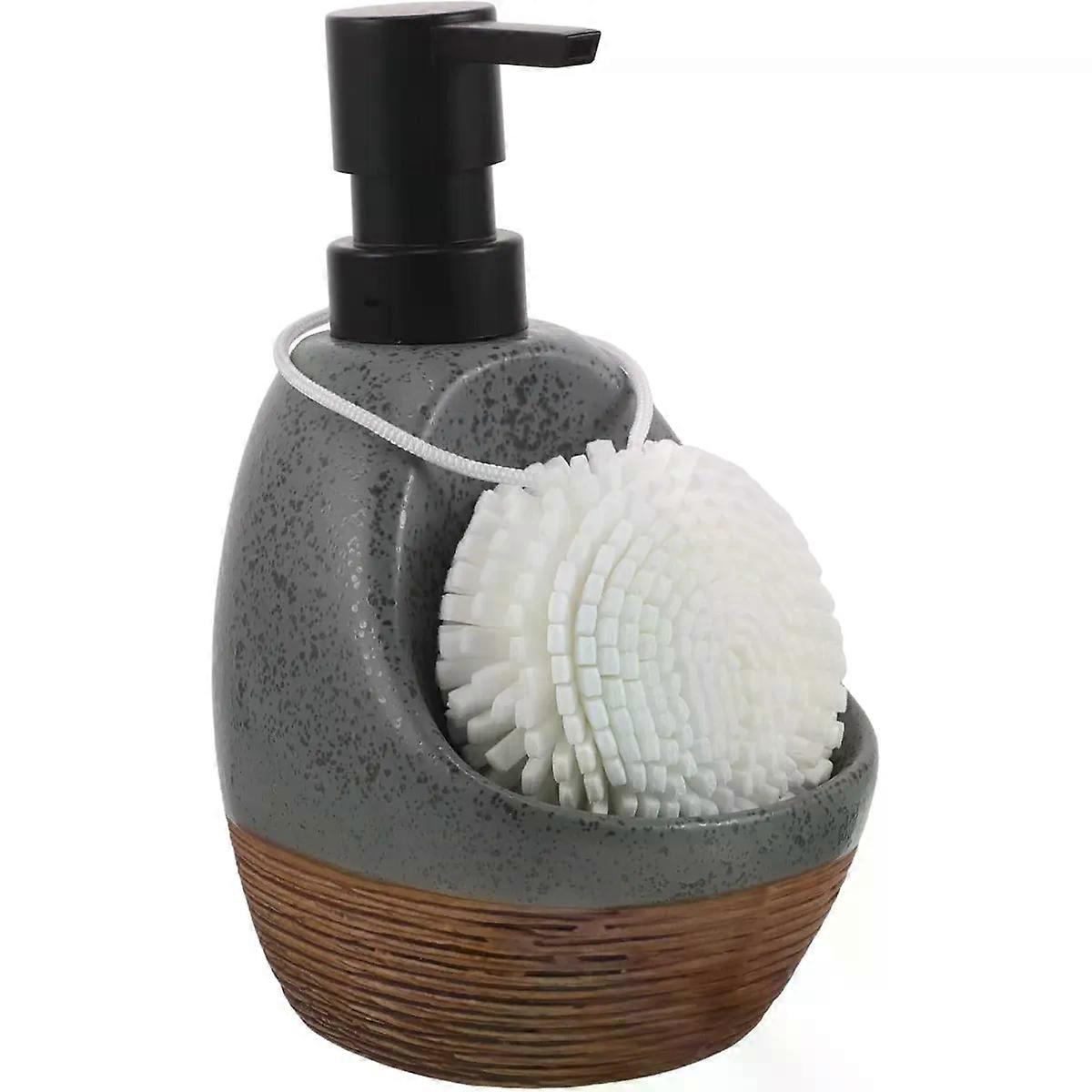 Soap Dispenser with Sponge Holder Refillable Bathroom Bottle