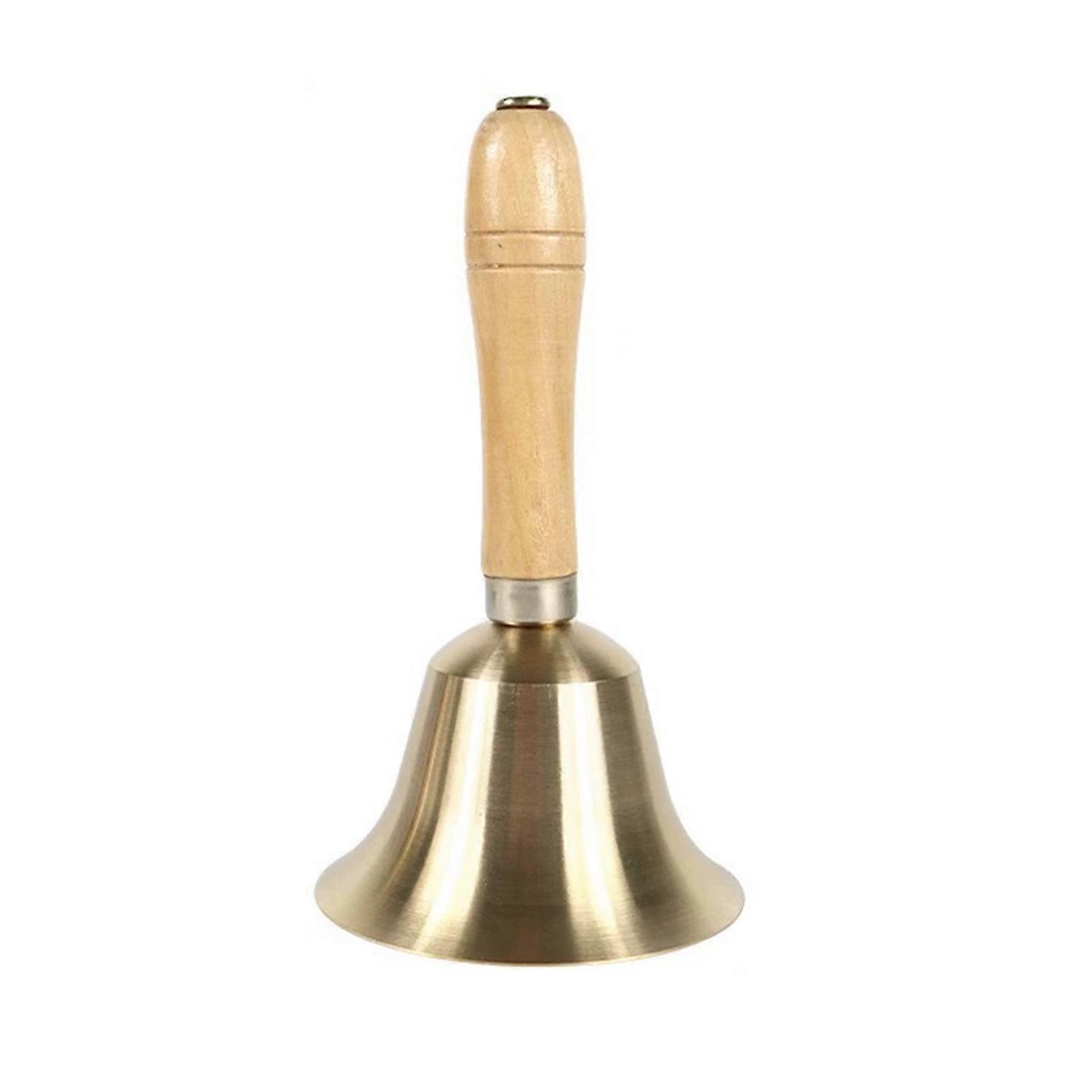 Solid Brass Crank Bell With Natural Wood Handle