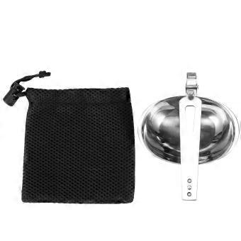Anti-Slip Folding Spoon, Portable Stainless Steel Barbecue Utensils Outdoor Dinnerware