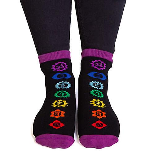 Feet Speak Socks Features 7 Chakra Symbols & Anti-Slip Words One Size Fits All