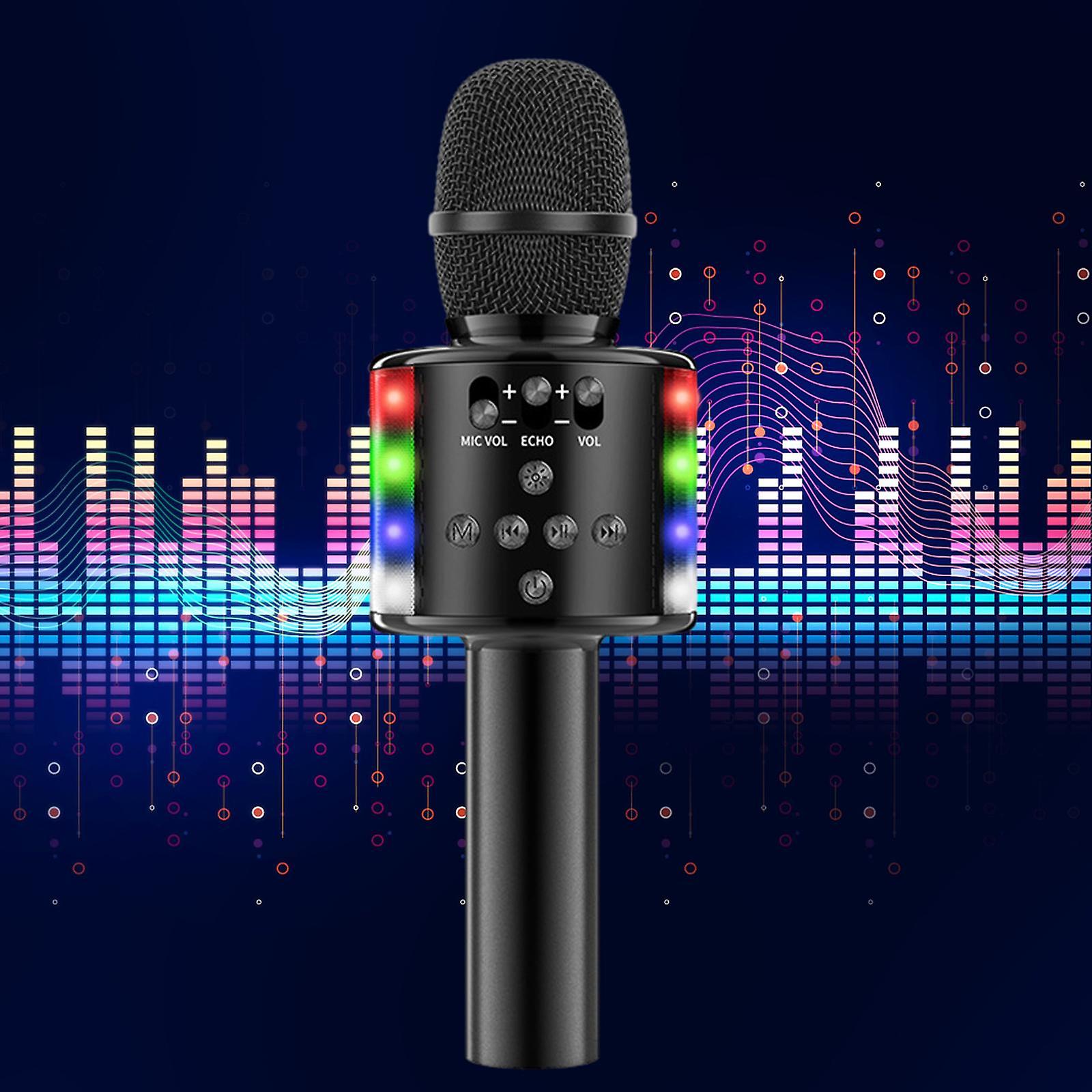 Portable Bluetooth Karaoke Microphone Wireless KTV Player Gray