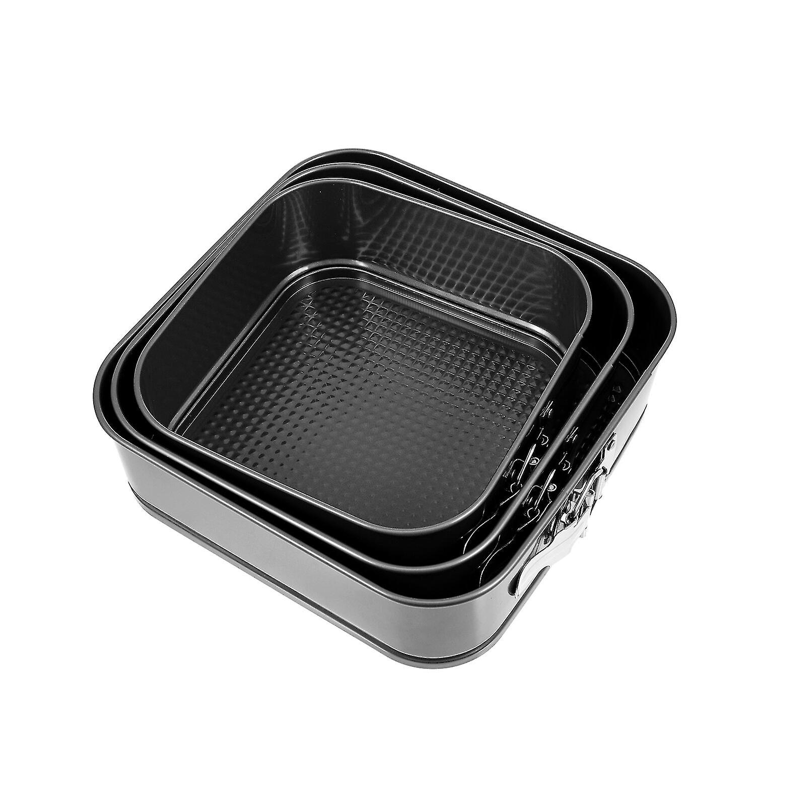 3pcs Kitchen Baking Plates Mousse Cake Molds Cake Making Molds For Home (black)