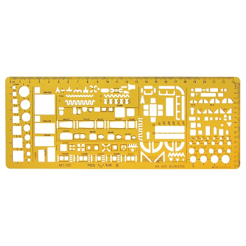 Professional Architectural Template Ruler Drawing Stencil Measuring Tool Student