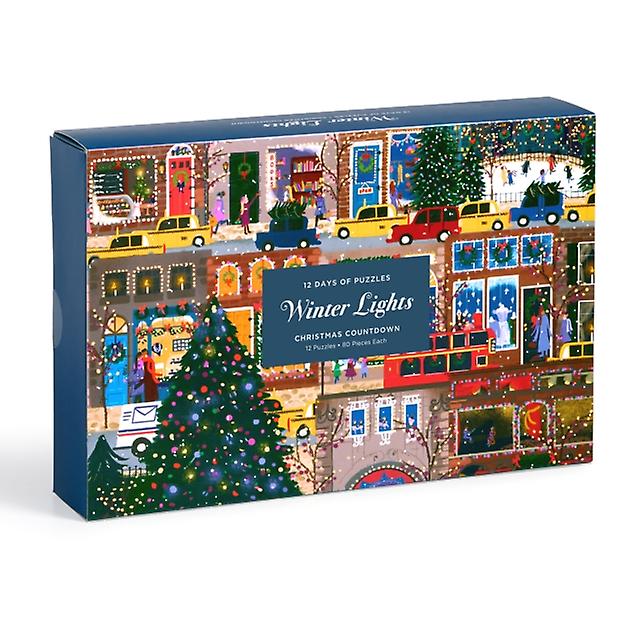 Joy Laforme Winter Lights 12 Days Of Puzzles Holiday Countdown by Galison Jigsaw Book