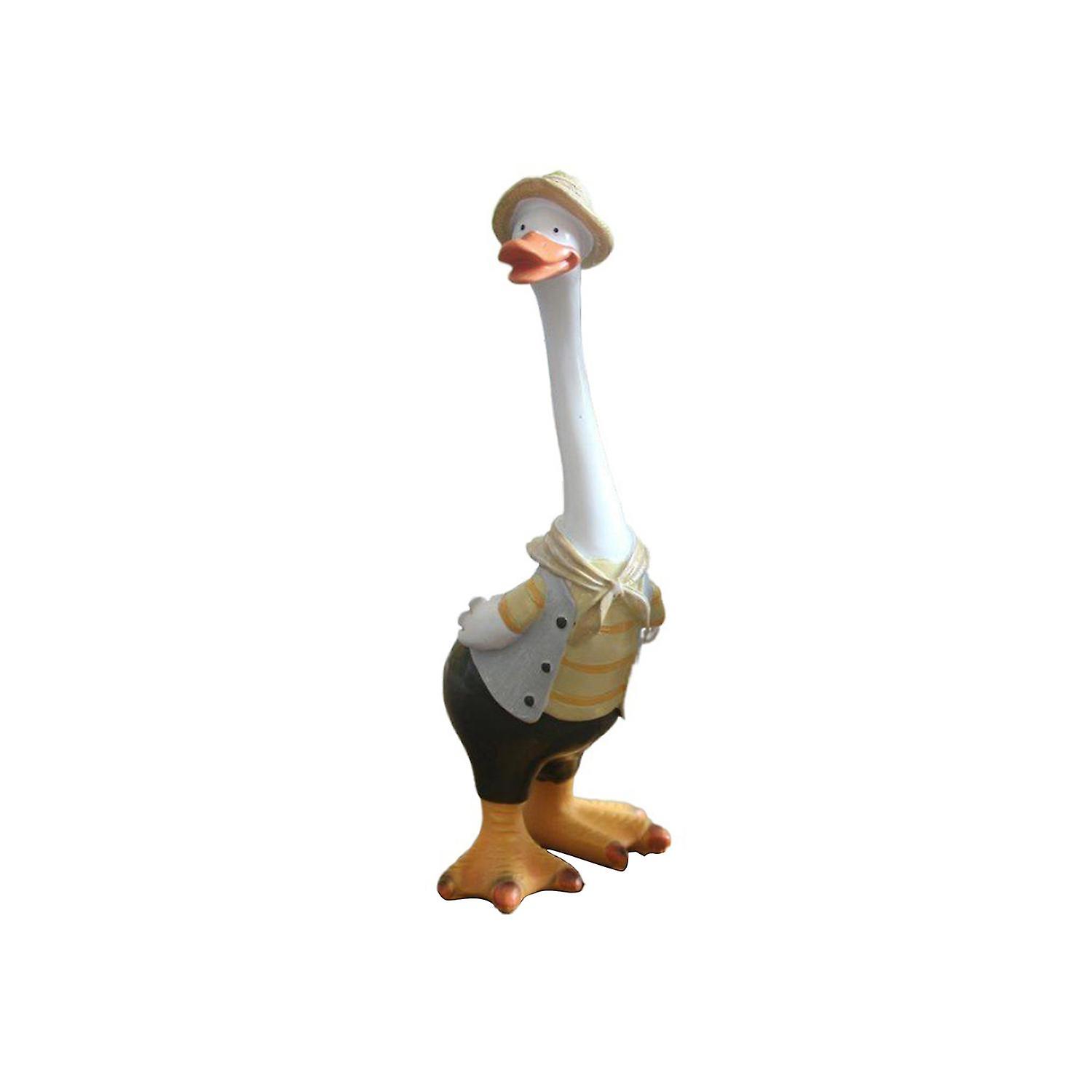ZHOUBA Duck Figurine Vivid Weather-resistant Resin Compact Delicate Garden Statue for Home