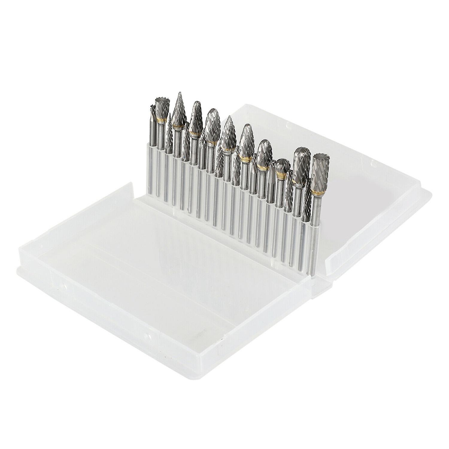 20Pcs Carbide Rotary Tools Tungsten Carbide Double Cut Head Shank 1/8 Inch Machining Deburring Polis