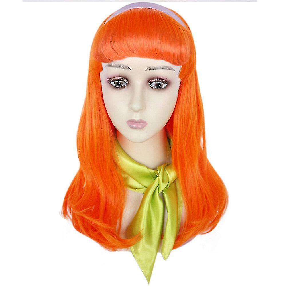 Fake Hair Wigs Scooby-doo Daphne Blake Wigs Long Curl Synthetic Hair Wigs Orange