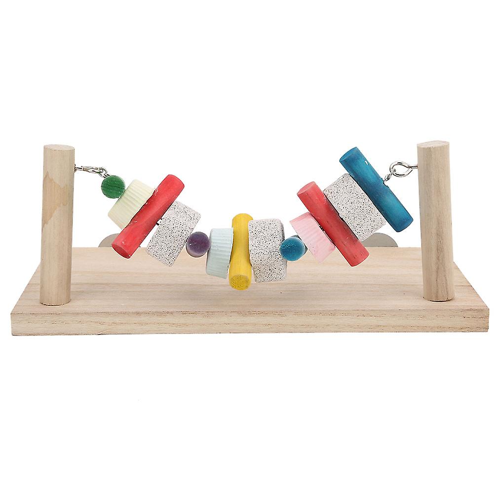 Multifunction Wood Jumping Platform Anti Bite Chewing Toy for Hamster Rabbit Chinchilla