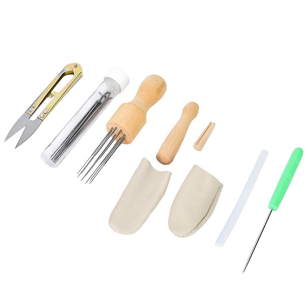 Needle Felting Set Y1 with Thread Clippers Awl Finger Cover Box