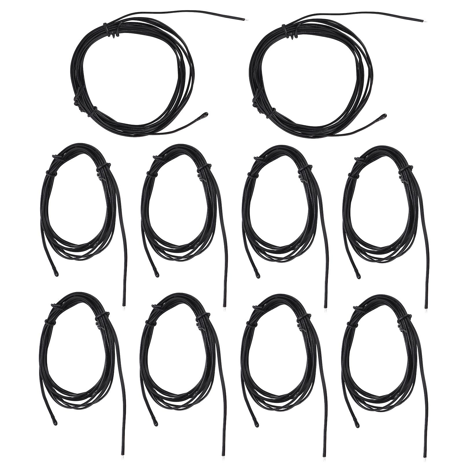 10Pcs NTC Thermistor Temperature Sensor Probe Drop Shaped Tip Epoxy Resin Connector 2meter10K B3435