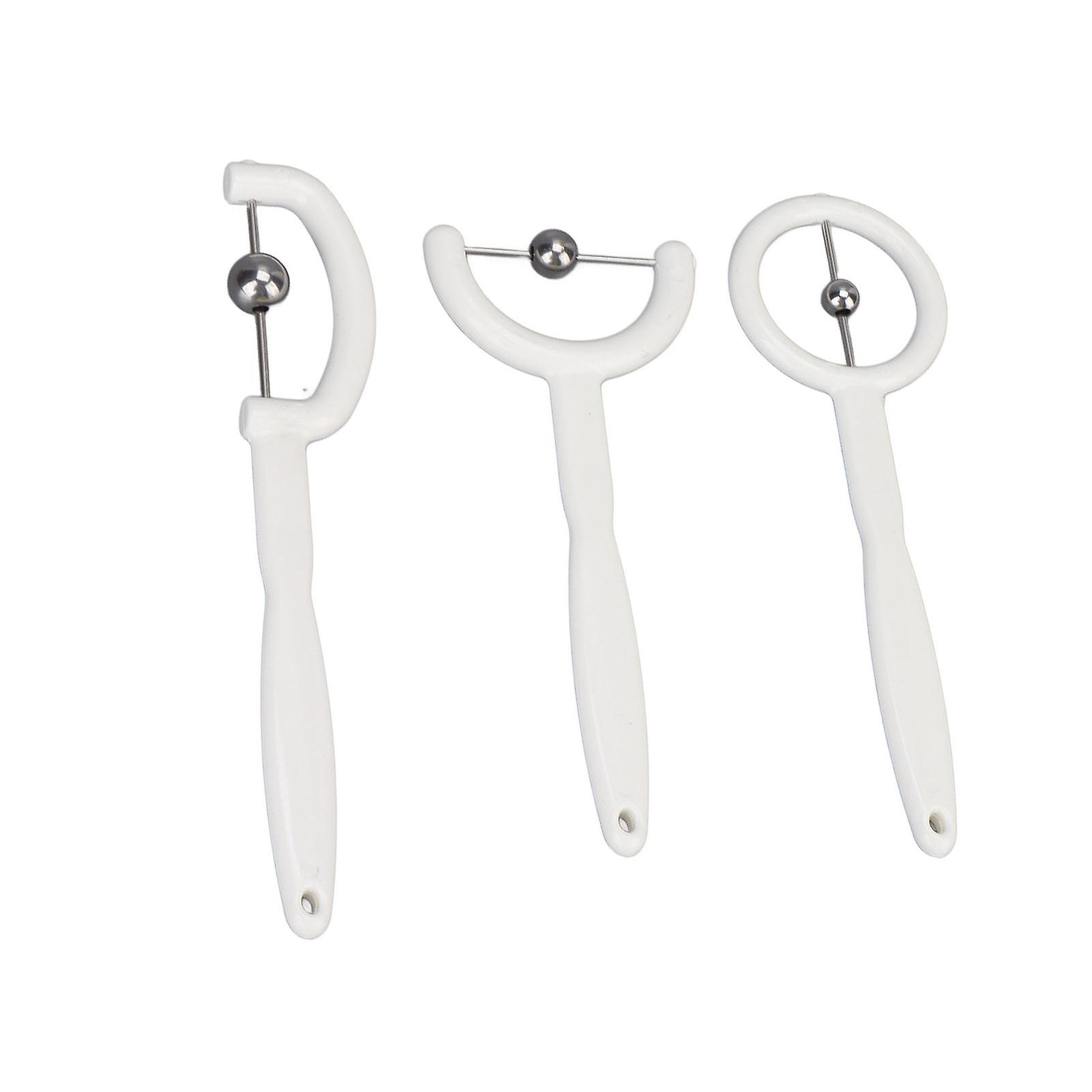 Ensemble de 3 exercices pour la langue, boules en acier inoxydable 304, outils d'entraînement pour la force musculaire buccale, blanc