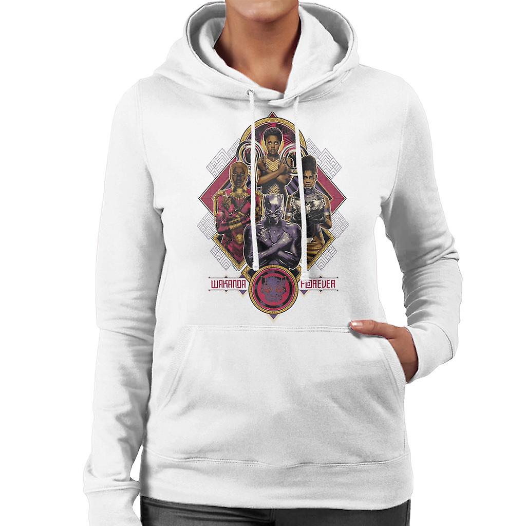 Marvel Black Panther Wakanda Forever Nakia Shuri Okoye Women's Hooded Sweatshirt