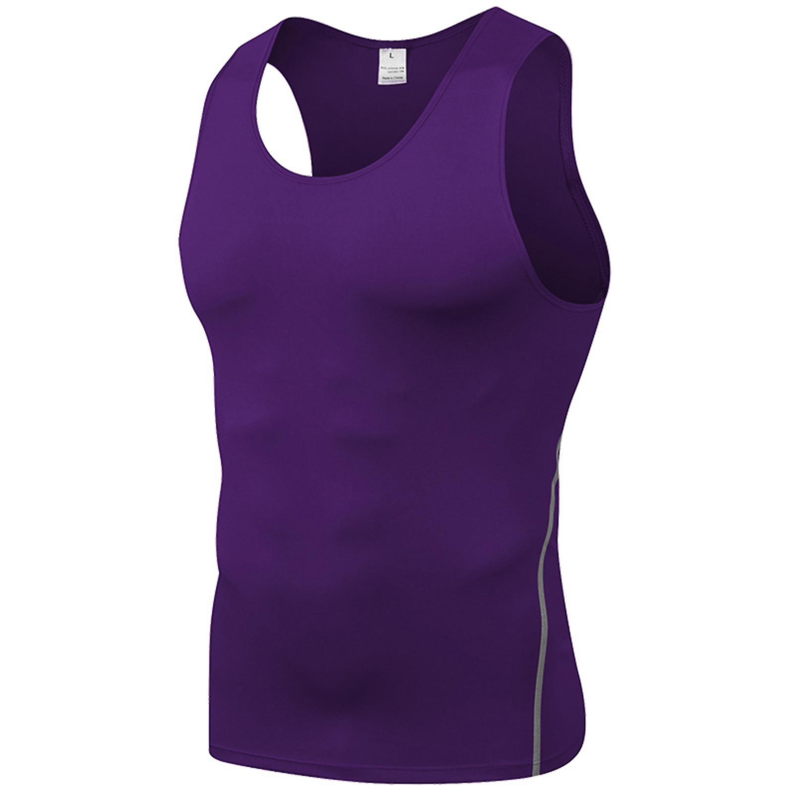 Men's Fitness Quick-Drying Vest with Classic Round Neck Breathable Comfortable to Wear