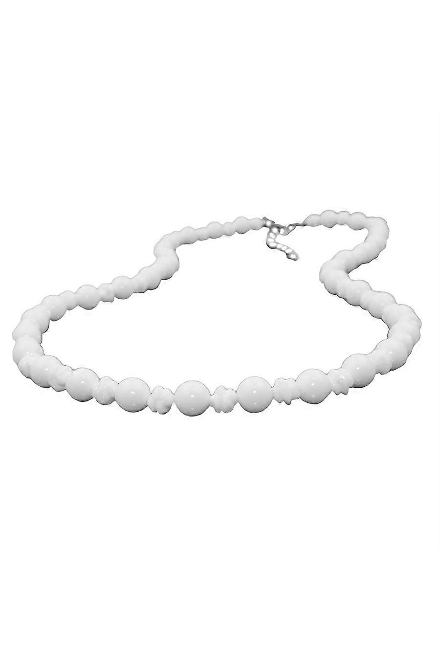 Necklace Round Beads And Knot Beads White - Gl02844-80