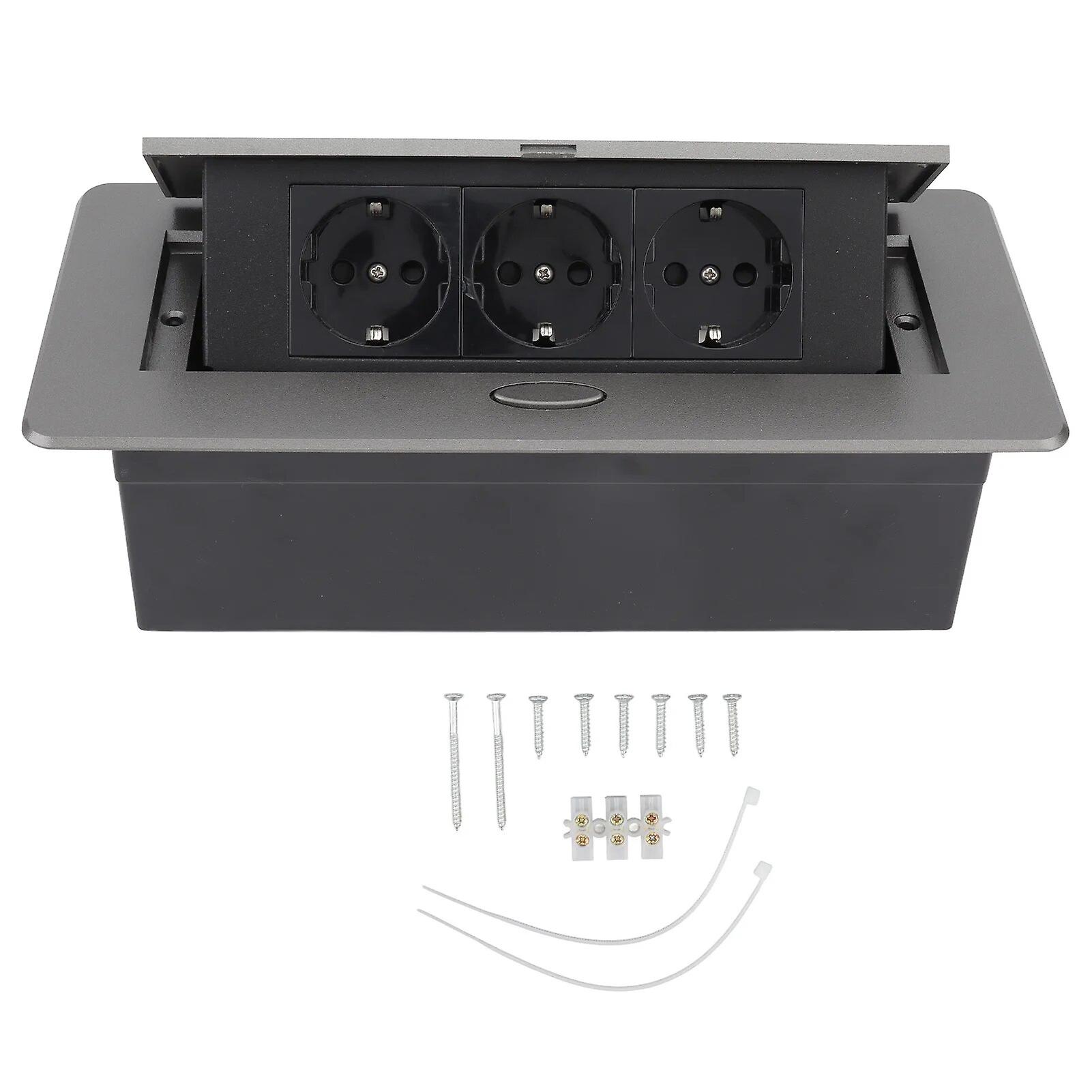 Recessed power strip 3 sockets fireproof power socket for school~7520